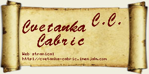 Cvetanka Čabrić vizit kartica